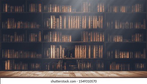 blurred bookshelf Many old books in a book shop or library - Shutterstock ID 1549310570