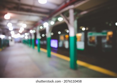 Blurred Boylston Street Subway Station In Boston