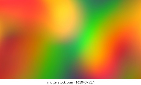 Blurred bright green yellow orange red color gradient dynamic background  A cloud smoke  Hypnotic lights