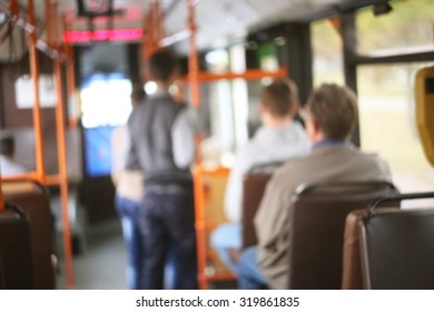 Blurred Bus Interior Background