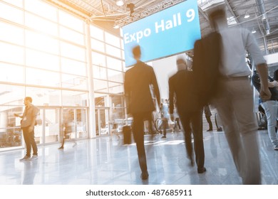 Blurred Business People At A Expo Hall