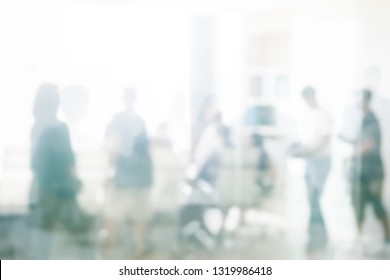 Blurred Business People Meeting In Office Interior With Space For Business Brainstorming Background Design