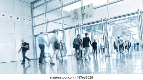 Blurred Business People On A Trade Fair, Germany