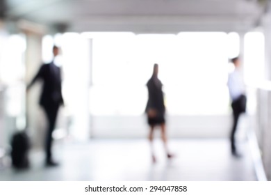 Blurred Business People Standing Building Hall Stock Photo 294047858 ...