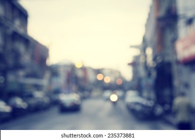 blurred of car on road - Shutterstock ID 235373881
