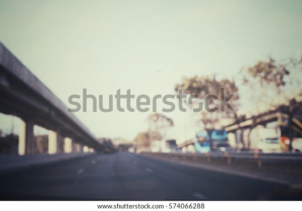 Blurred of car on\
road