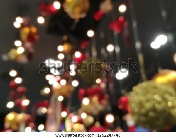 Blurred Ceiling Lights Restaurant Colorful Bokeh Stock Photo