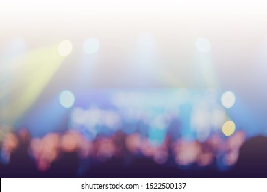 Blurred Of Christian Worship With Raised Hand,music Concert