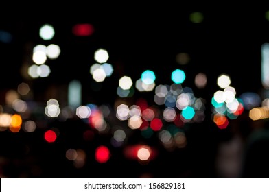Blurred City Lights In The Night