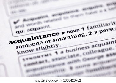 Blurred Close Partial Dictionary Definition Acquaintance Miscellaneous Stock Image