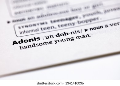 Blurred close up to the partial dictionary definition of Adonis