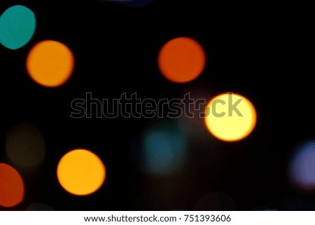 Blurred colorful of bokeh light with dark background