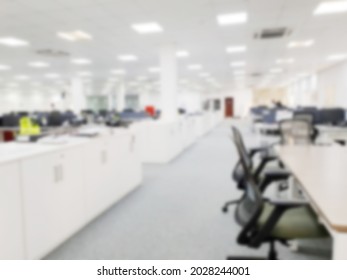 Blurred Corporate Office Background - Ideal For Presentation Background. Big Open Office Background Concept.