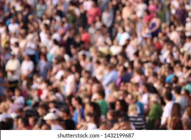 Blurred Crowd Of Spectators On Stadium