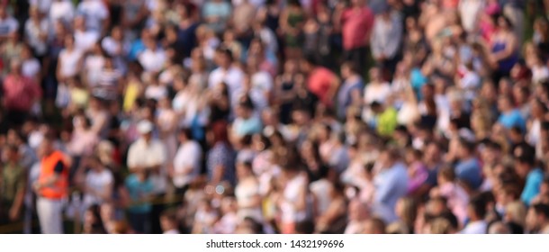 Blurred Crowd Of Spectators On Stadium