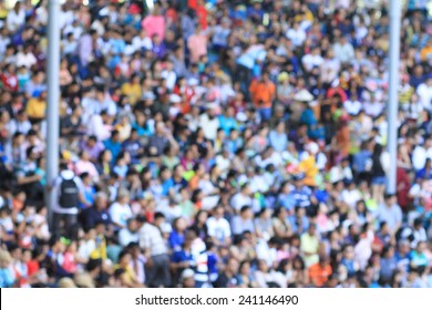 A Blurred Crowd In A Stadium 