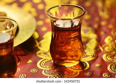 A Blurred Cup Of An Arabic Tea