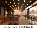 Blurred or defocus empty cafe for background