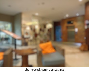 Blurred or defocused photo of an hotel lobby. perfect for background. 