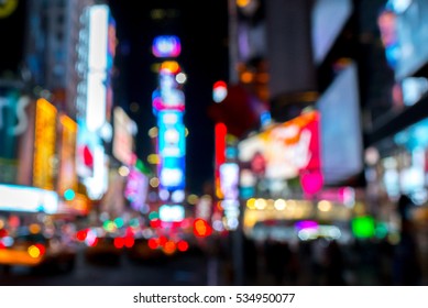 Blurred (Defocused) Times Square. - Shutterstock ID 534950077