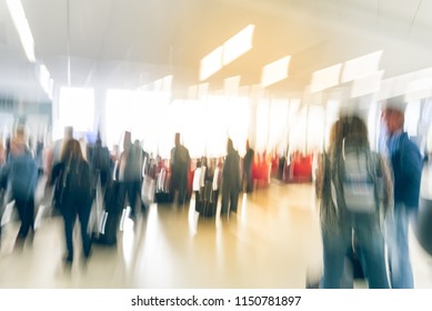 Blurred Diverse Group Passengers Luggage Waiting Stock Photo 1150781897 ...