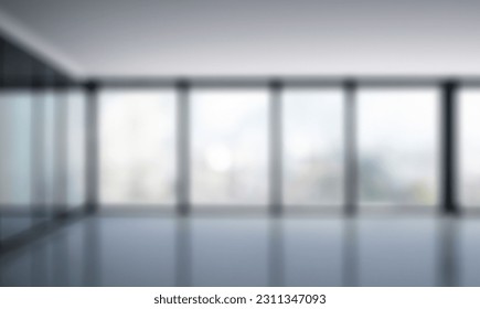 Blurred empty open space office. Abstract light bokeh at office interior background for design and table - Shutterstock ID 2311347093