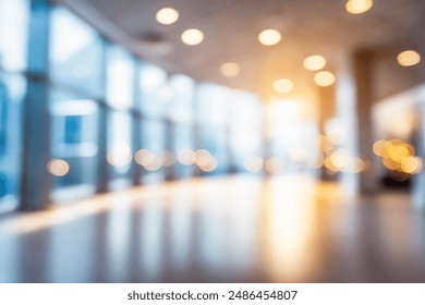 Blurred empty open space office. Abstract light bokeh at office interior background - Powered by Shutterstock