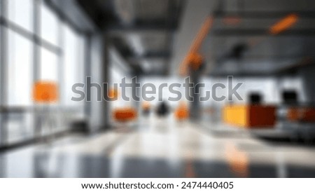 Blurred empty open space office.
Abstract light bokeh at office interior background for design.