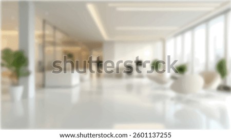 Blurred empty open space office. Abstract light bokeh at office interior background for design modern 