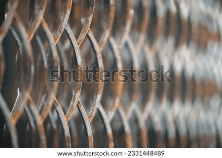 Blurred expanded metal sheet close up background. Metallurgy.