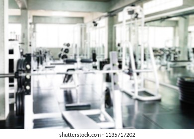 Blurred Of Fitness Gym For Background