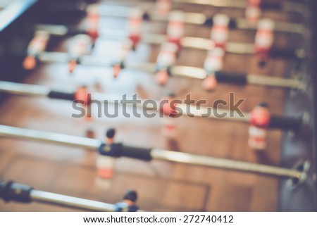 Blurred Foosball Table with vintage instagram style filter