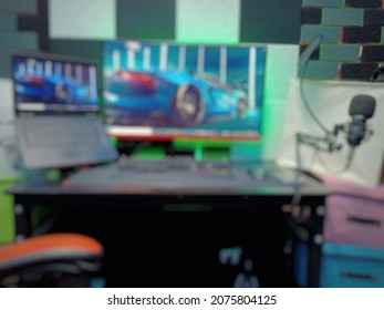 Blurred Gaming Setup Background Nov 16, 2021.