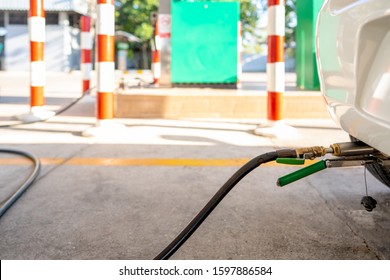 Blurred Gas Lpg Fuel Station For Car Transportation