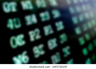 Blurred green font of digital code on screen
