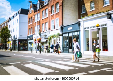 Blurred High Street Shopping Scene 