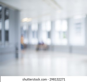 Blurred Hospital And Staff For Background 