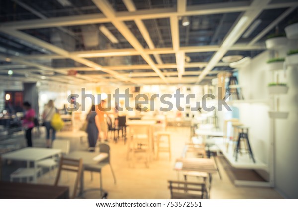 Blurred Huge Furniture Store Usa Customers Stock Photo Edit Now