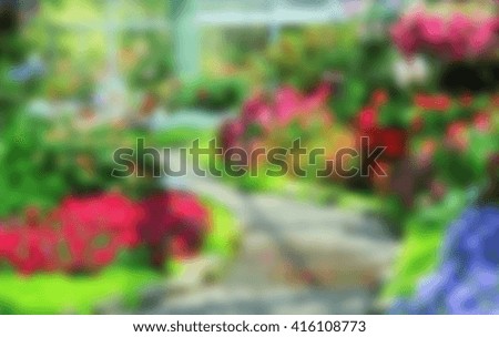 blurred image abstract beautiful garden flowers