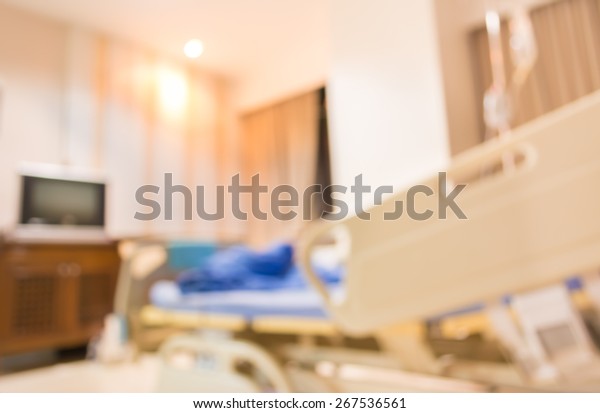 blurred
image of  bed in hospital for background usage
.
