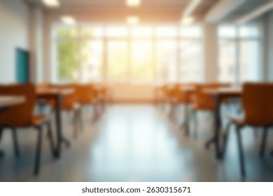 Blurred image of bright classroom and study room with panoramic windows and soft natural sunlight interior - Powered by Shutterstock - Get 15% off with code: PIKWIZARD15