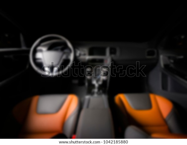 Blurred image of car interior dashboard, blur,\
defocused transportation\
background