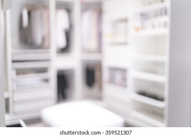 Blurred Image Of Closet Room For Background Uses.