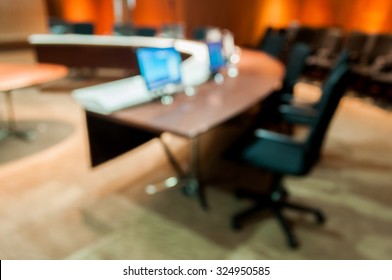 Blurred image of Empty Business Conference Room