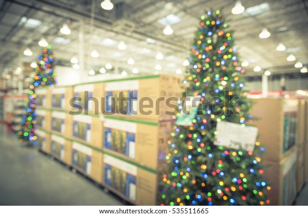 Blurred Image Huge Christmas Tree Decoration Stock Photo Edit Now