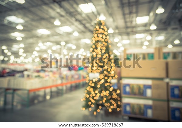 Blurred Image Huge Christmas Tree Decoration Stock Photo Edit Now