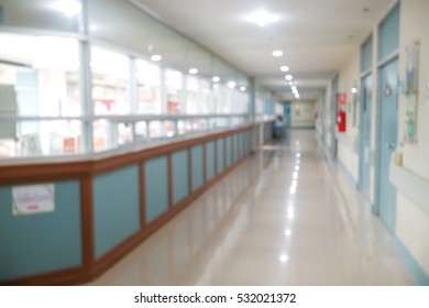 Blurred image Information center counter in Hospitals