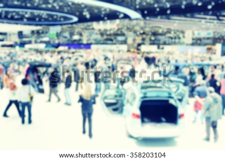 Blurred image of the International Geneva car show