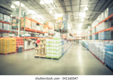 Blurred Image Large Warehouse Row Aisles Stock Photo 541160392 ...