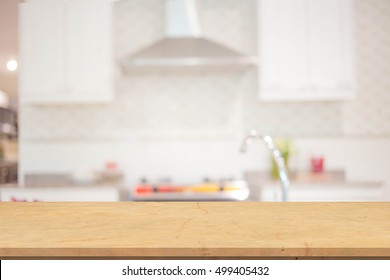 blurred image of modern kitchen interior for background - Shutterstock ID 499405432
